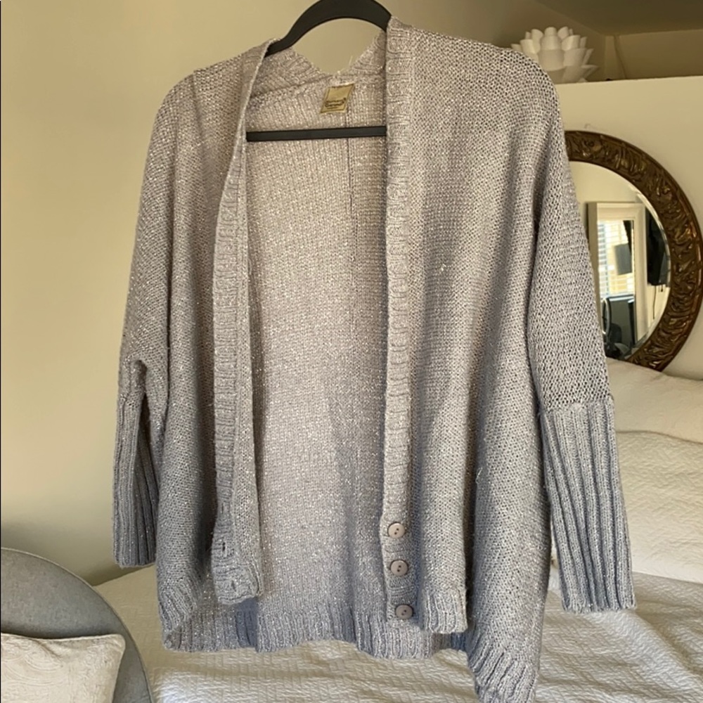 Gray and silver cardigan